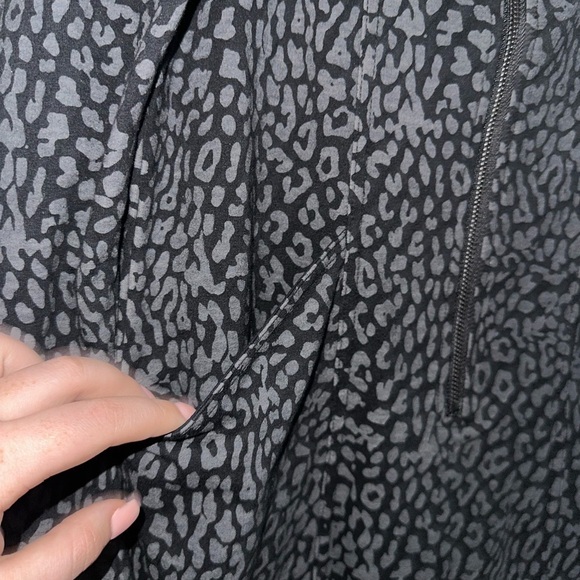 Sundays grey and black animal print zipper long sleeve dress 0 office modest - Picture 4 of 8